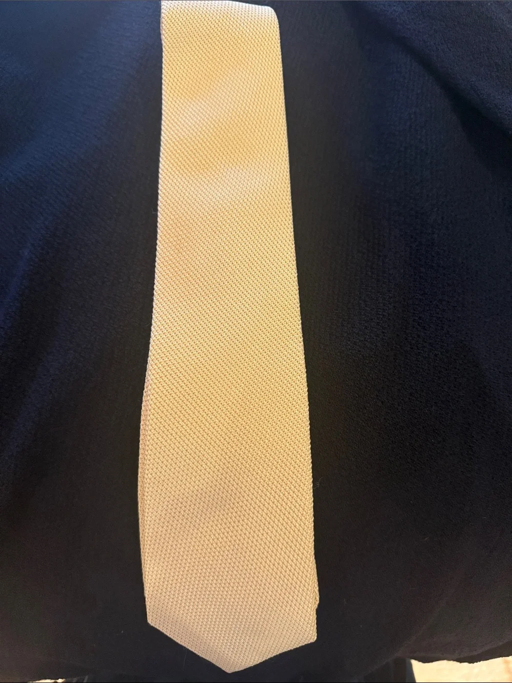 Cream Textured Men's Tie